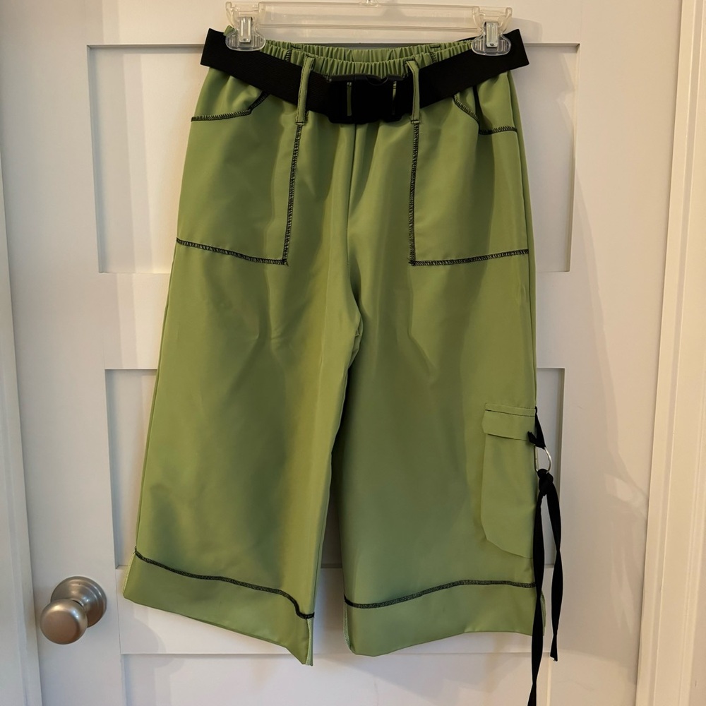 Cool Green & Black HipHop Cargo Capris! Dance Theatre Stage Halloween 80s